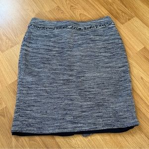 Karl Lagerfeld Paris Blue White Tweed Skirt Size 12